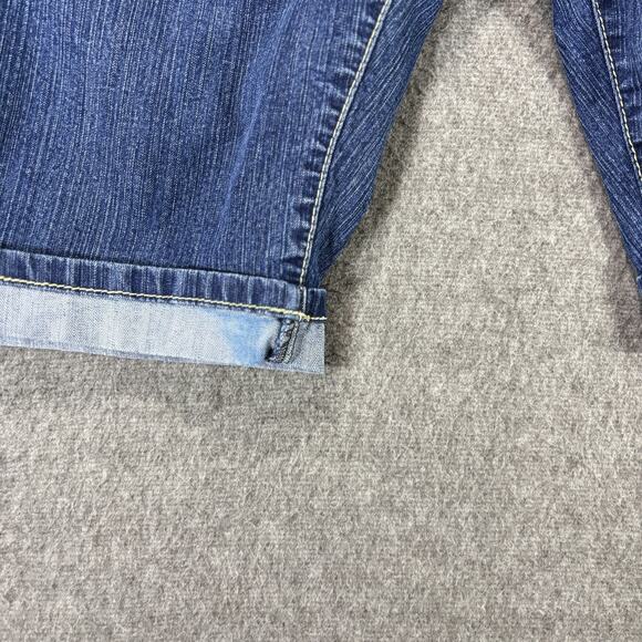 Southpole Jeans Womens 20 Blue Denim Bermuda Shorts Cuffed Embellished‎ Pockets - Picture 2 of 8